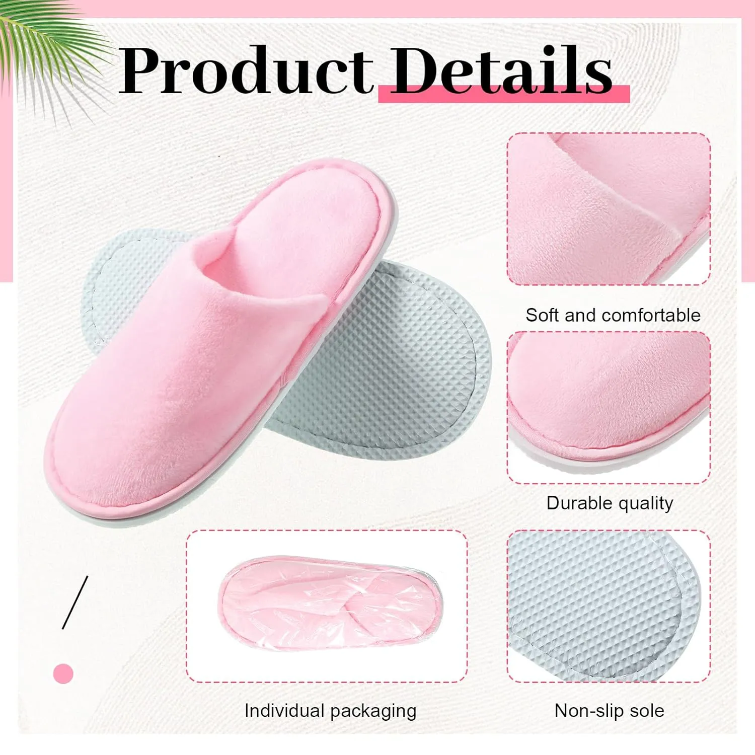 24 Pairs Kids Disposable Slippers Non Slip Closed Kids Spa Slippers Comfortable Home Slippers Disposable Spa Indoor Outdoor Slipper for 4-12 Years Old Boys Girls Party Hotel Travel(Pink,S)
