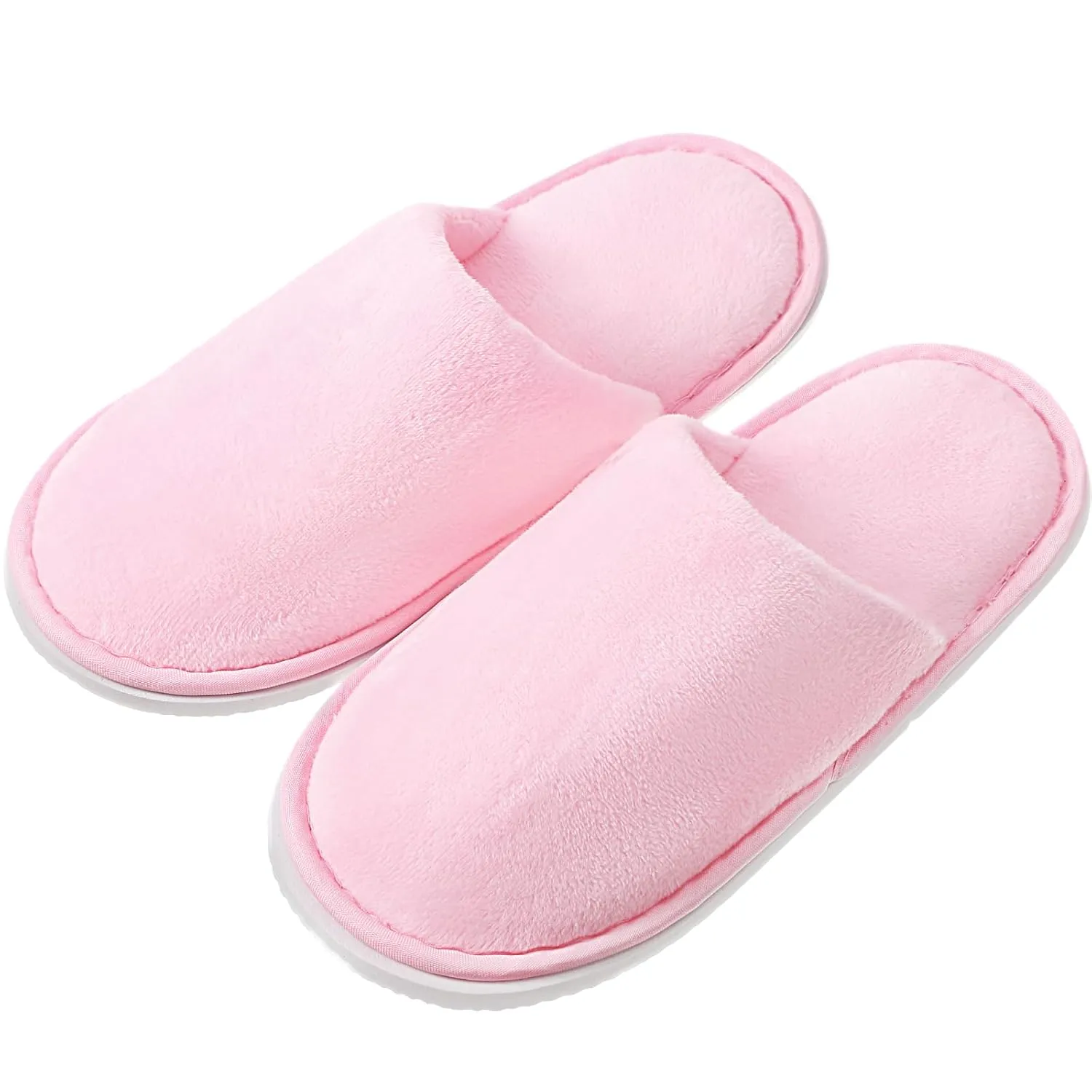 24 Pairs Kids Disposable Slippers Non Slip Closed Kids Spa Slippers Comfortable Home Slippers Disposable Spa Indoor Outdoor Slipper for 4-12 Years Old Boys Girls Party Hotel Travel(Pink,S)