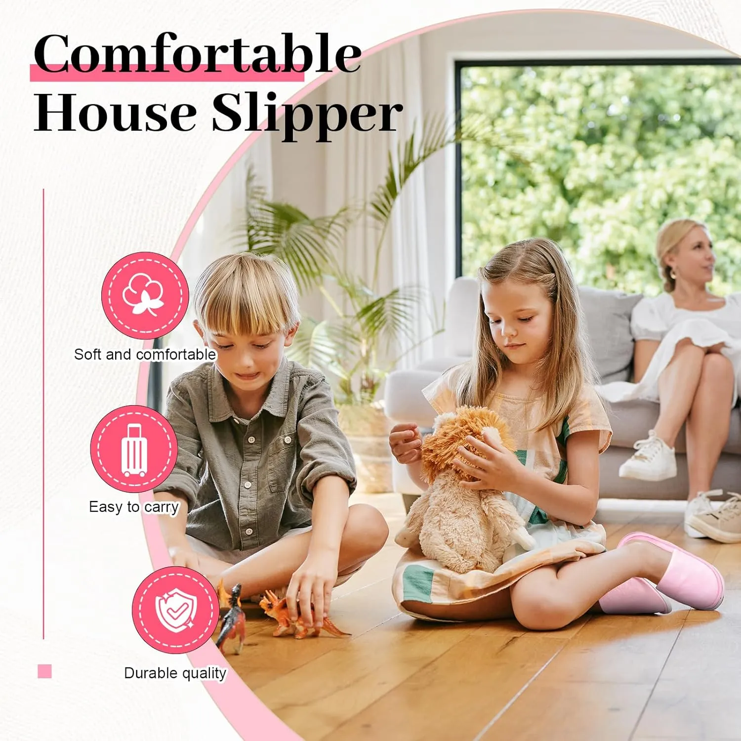 24 Pairs Kids Disposable Slippers Non Slip Closed Kids Spa Slippers Comfortable Home Slippers Disposable Spa Indoor Outdoor Slipper for 4-12 Years Old Boys Girls Party Hotel Travel(Pink,S)