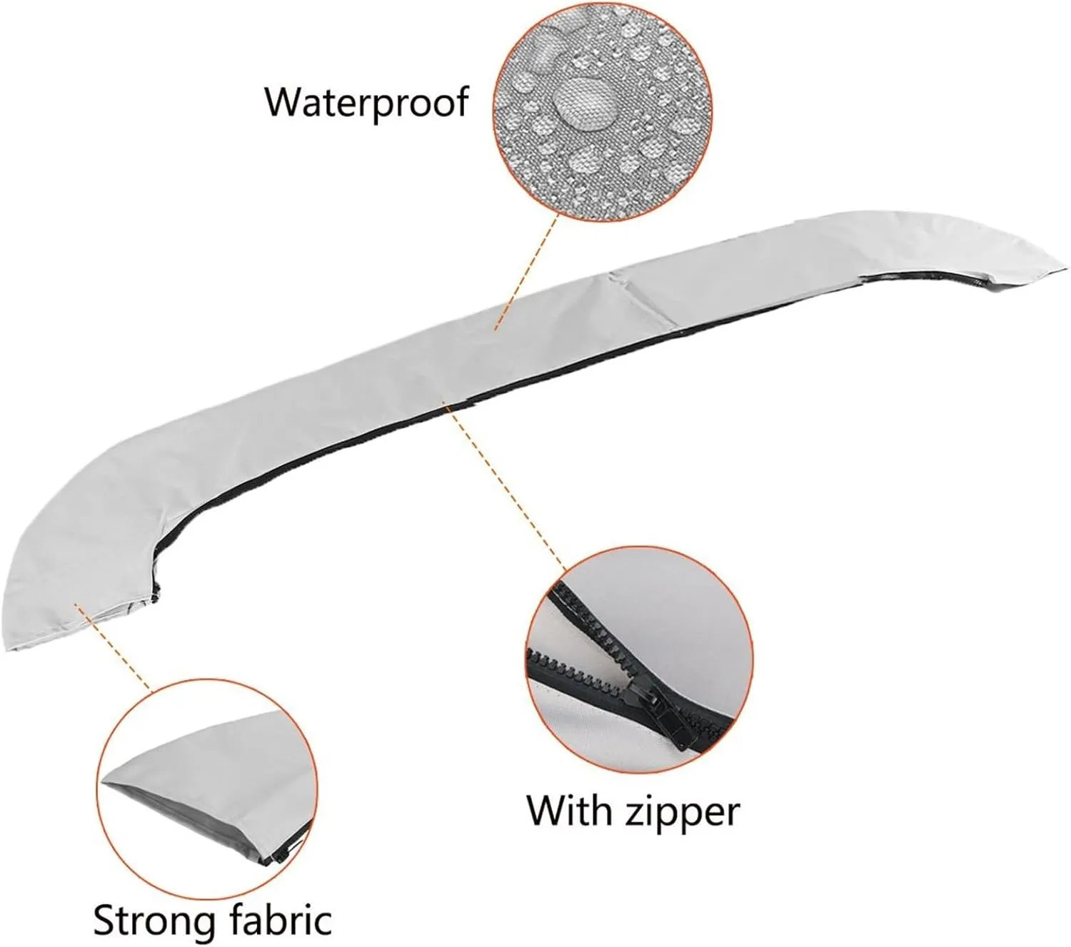 3 Bow Bimini Top Boot Cover 600D Waterproof Yacht Boat Shade Canopy Storage Cover Anti-UV Dust-Proof Universal(73-78)
