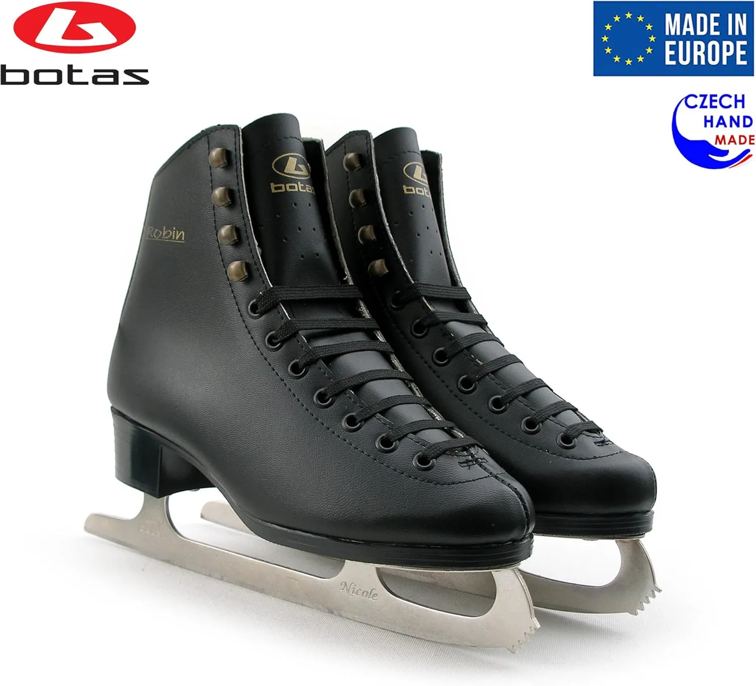 Botas - Model: Robin/Made in Europe (Czech Republic) / Figure Ice Skates for Men, Boys/Color: Black