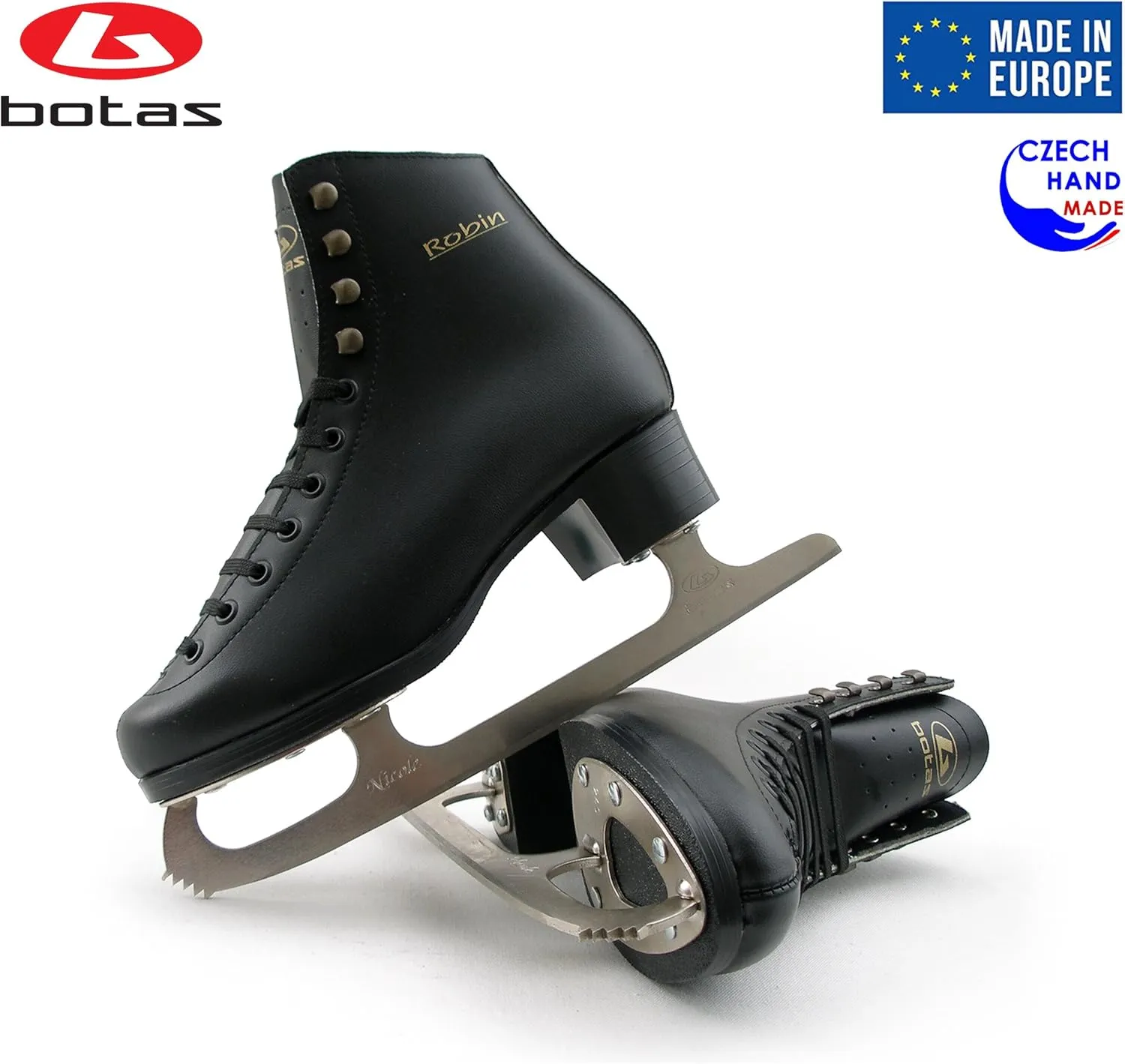 Botas - Model: Robin/Made in Europe (Czech Republic) / Figure Ice Skates for Men, Boys/Color: Black