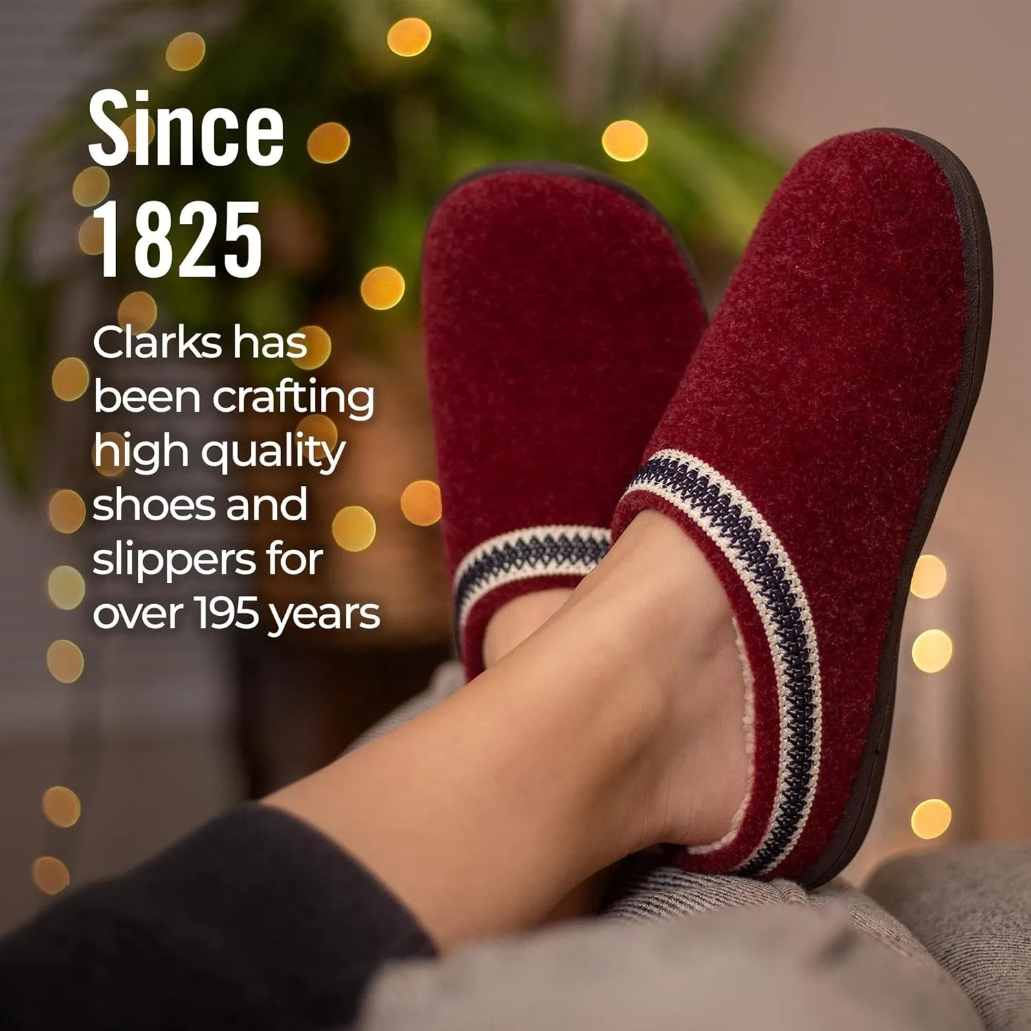 Clarks Womens Wool Felt Clog Slippers JMH1319T - Warm Cozy Plush Faux Fur Lined - Indoor Outdoor House Slipper for Women