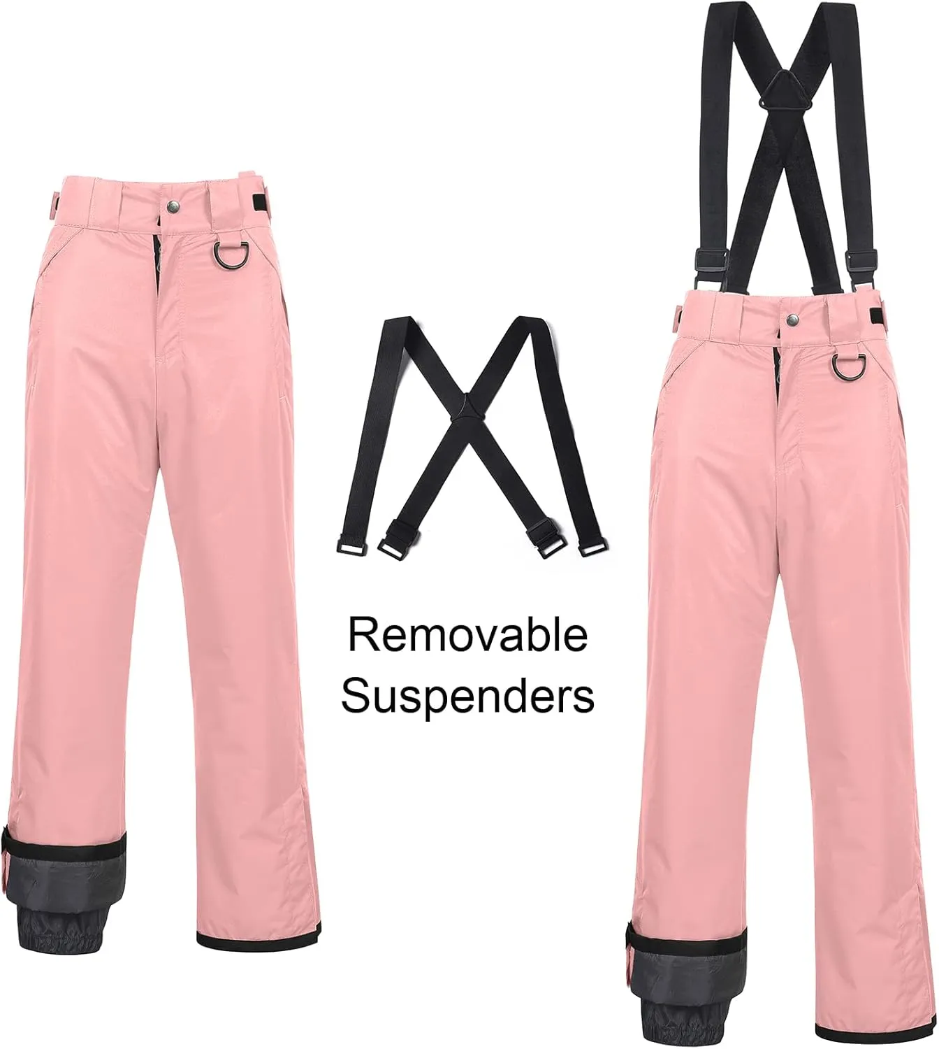 CREATMO US Women's Snow Pants Ski Bibs Waterproof Insulated Winter Snowboard