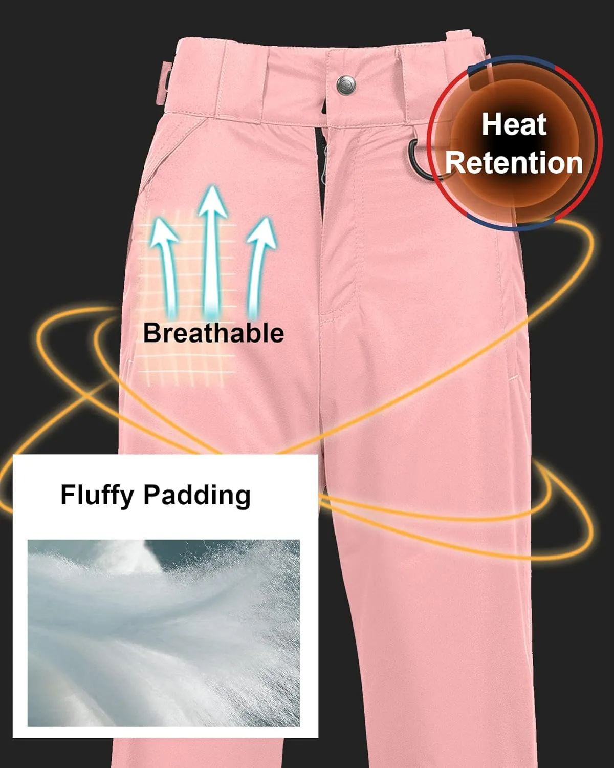 CREATMO US Women's Snow Pants Ski Bibs Waterproof Insulated Winter Snowboard
