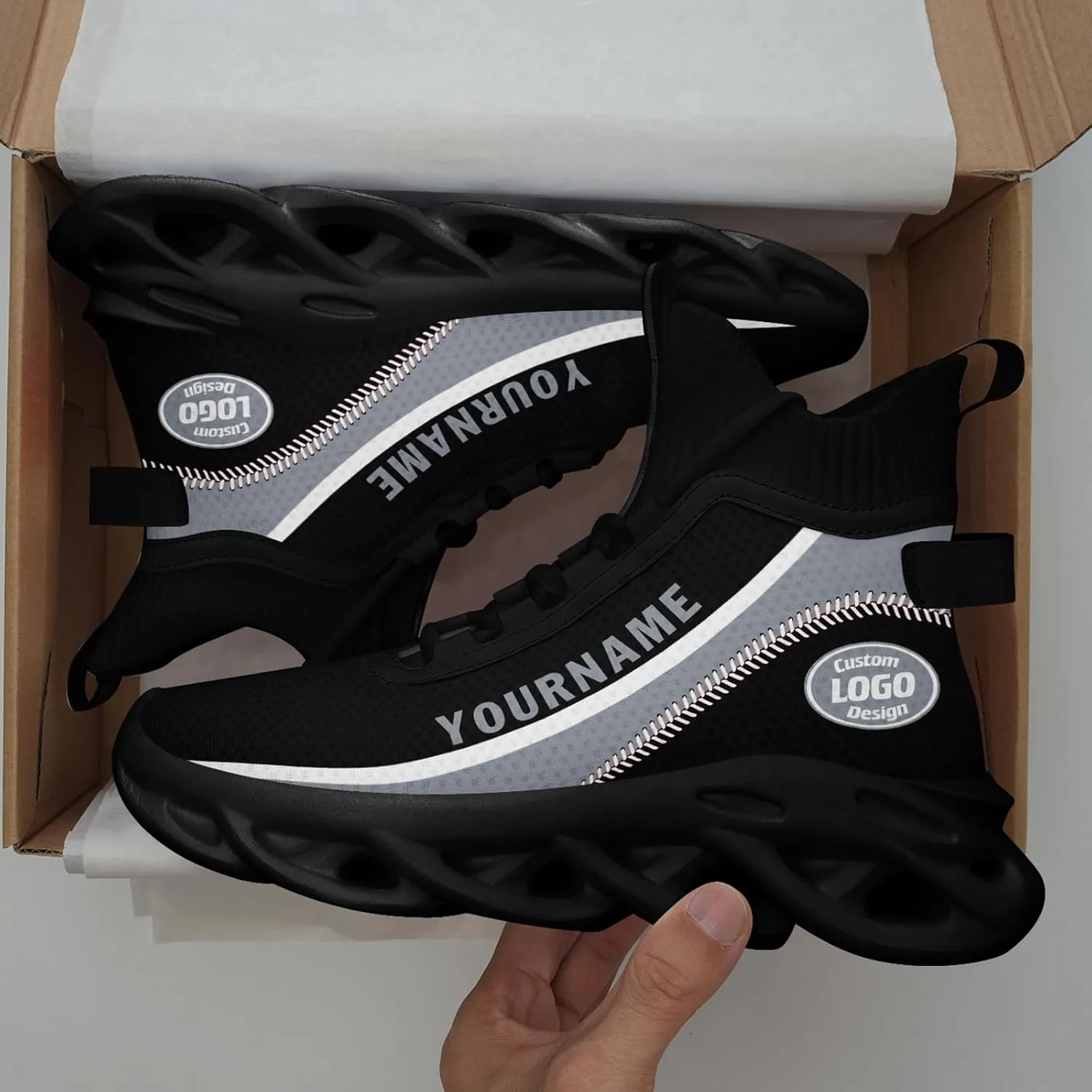 Custom Men Athletic Walking Running Tennis Shoes Fashion Women Hightop Breathable Lightweight Sneaker Unisex Baseball Shoes