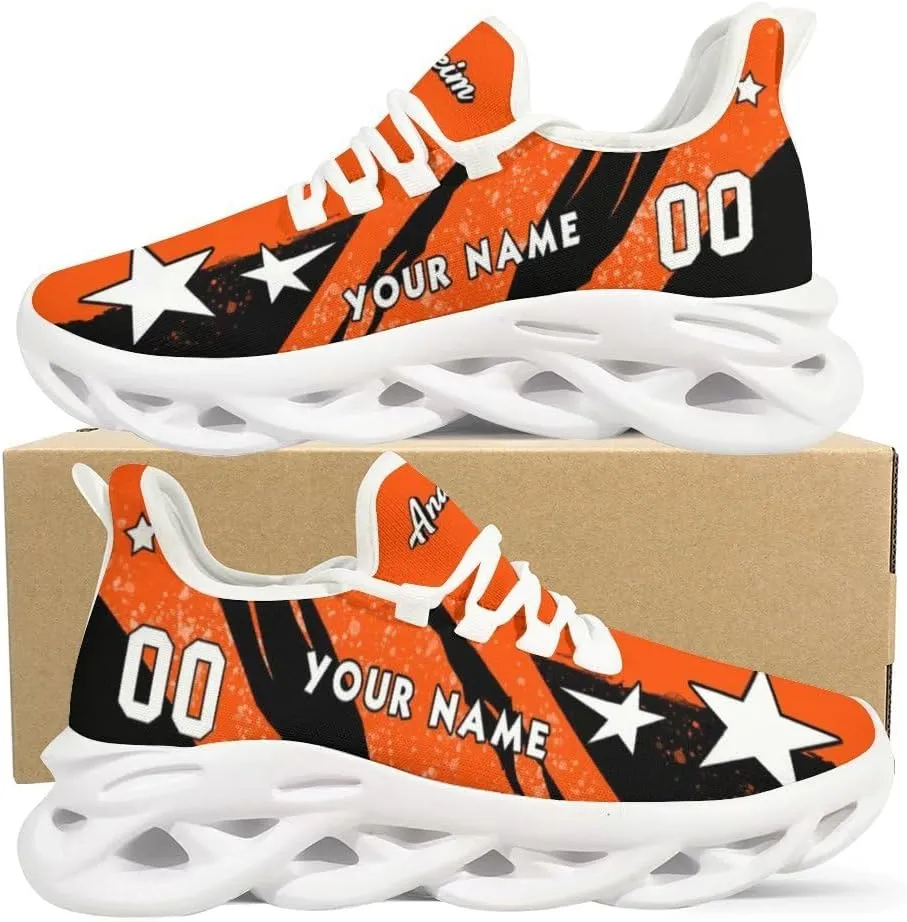 Custom Men's Sneakers Hockey Name & Number Breathable Fan Gift for Men Women Athletic Gym Slip-on Shoes Personalized White Black