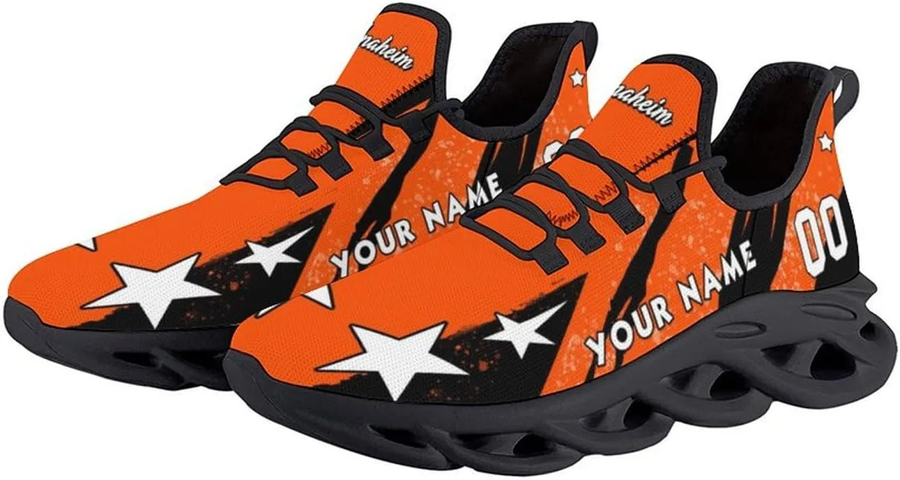 Custom Men's Sneakers Hockey Name & Number Breathable Fan Gift for Men Women Athletic Gym Slip-on Shoes Personalized White Black