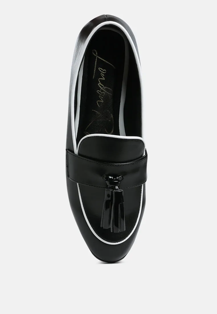 Dual Tone Tassel Loafers By MODE