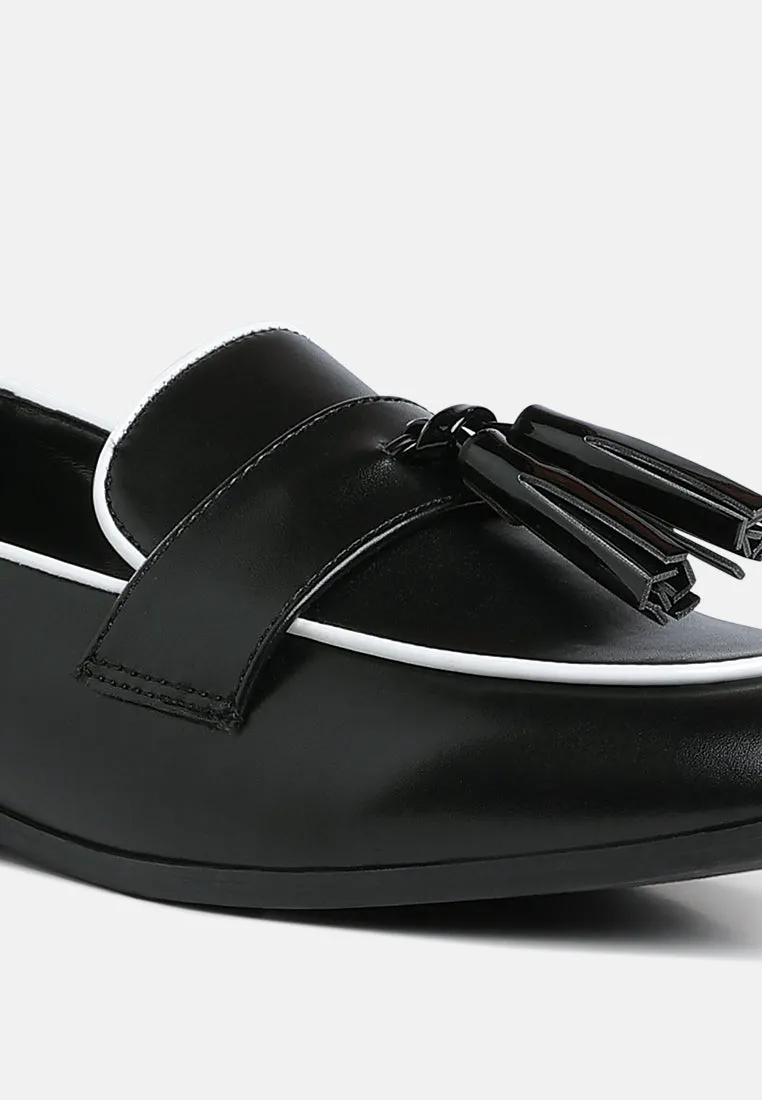 Dual Tone Tassel Loafers By MODE