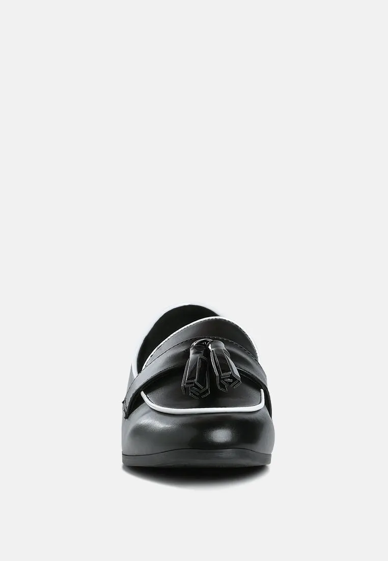 Dual Tone Tassel Loafers By MODE