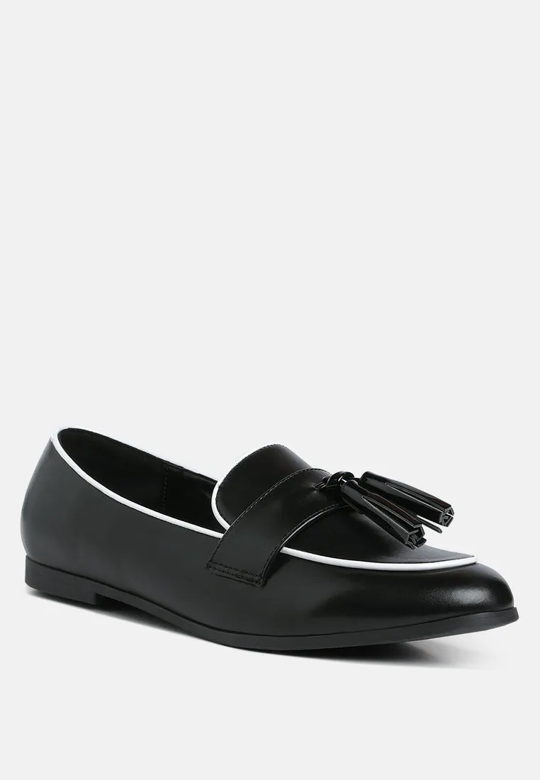 Dual Tone Tassel Loafers By MODE