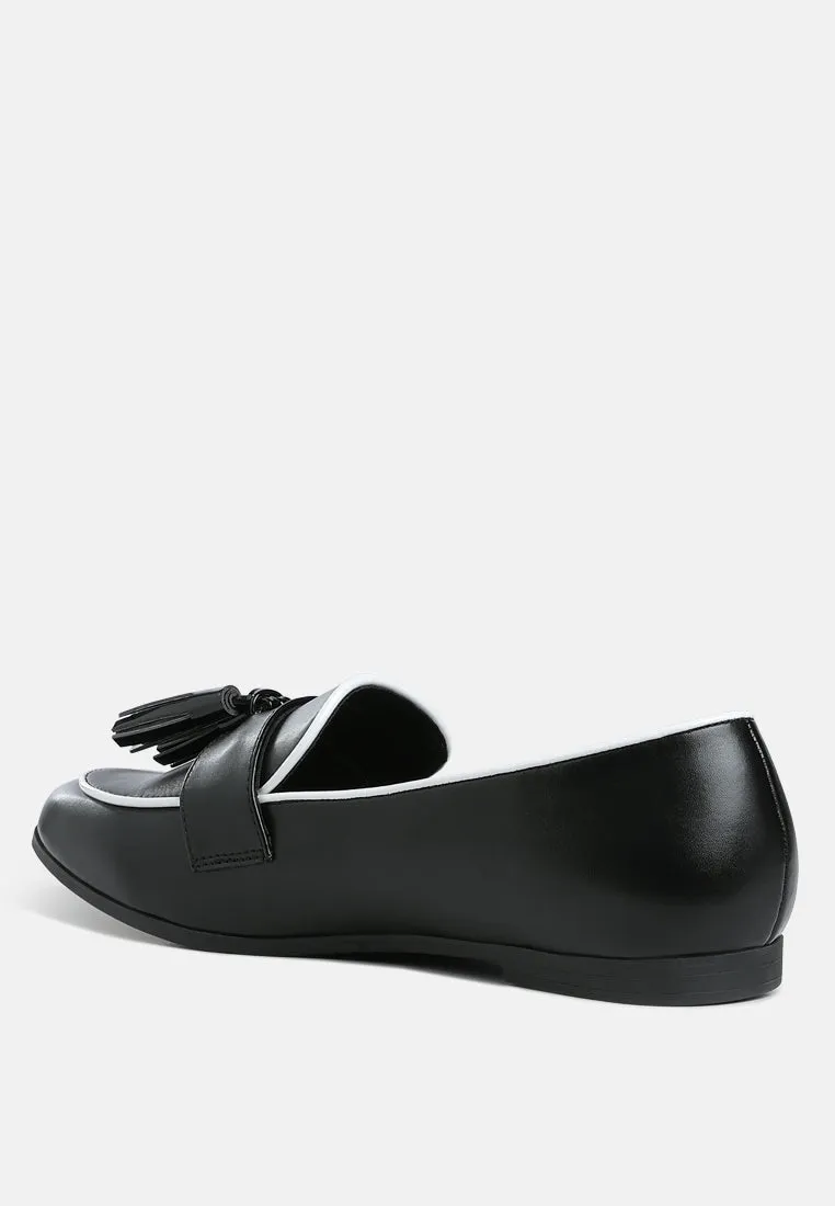 Dual Tone Tassel Loafers By MODE