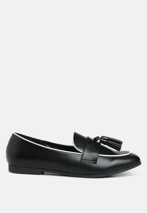 Dual Tone Tassel Loafers By MODE