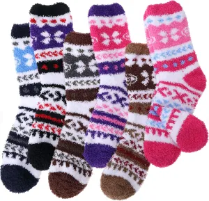 EBMORE Womens Fuzzy Socks Fleece Fluffy Cabin Plush Warm Sleep Soft Cozy Winter Adult Socks