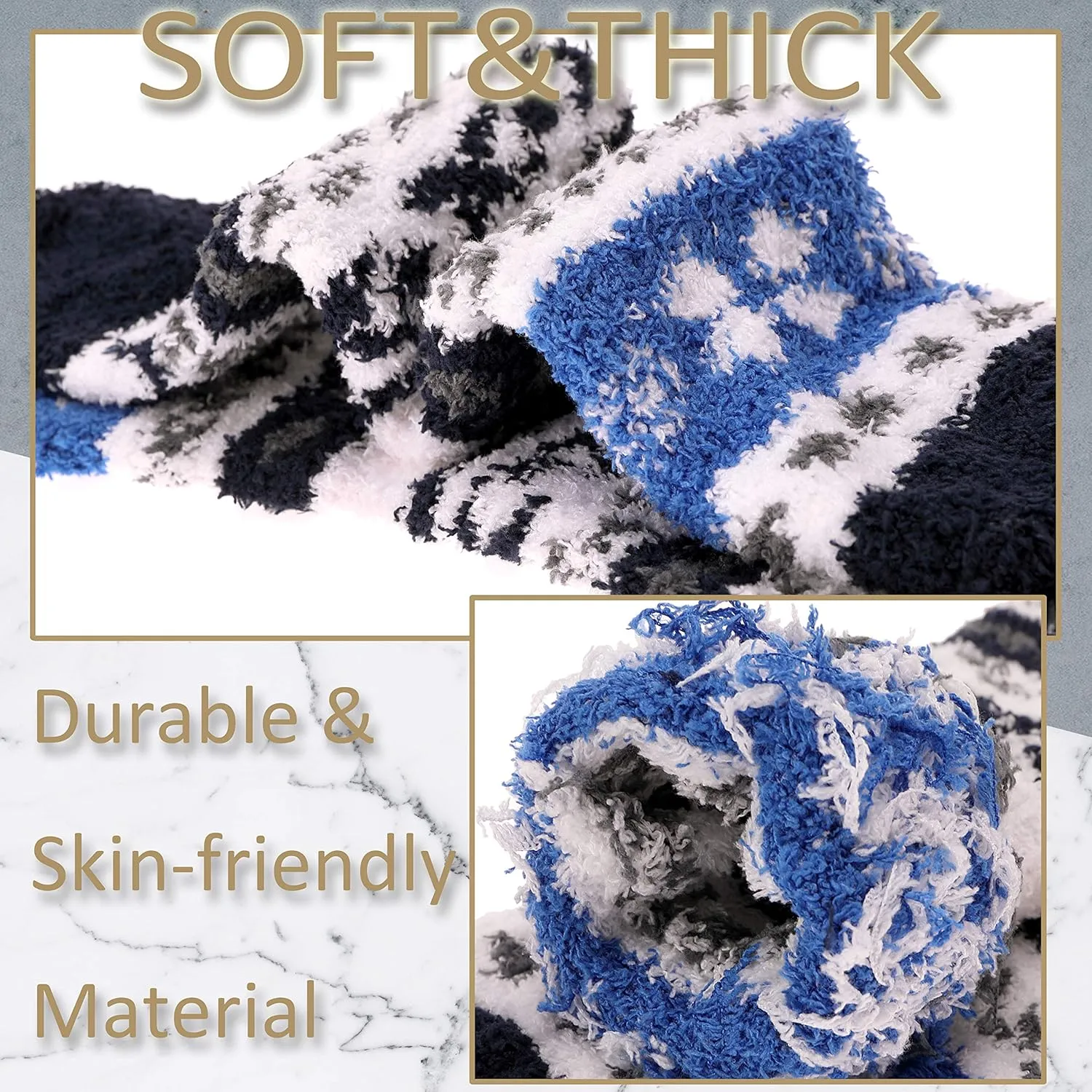 EBMORE Womens Fuzzy Socks Fleece Fluffy Cabin Plush Warm Sleep Soft Cozy Winter Adult Socks