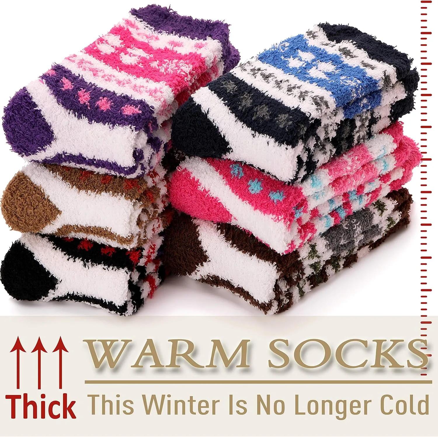 EBMORE Womens Fuzzy Socks Fleece Fluffy Cabin Plush Warm Sleep Soft Cozy Winter Adult Socks