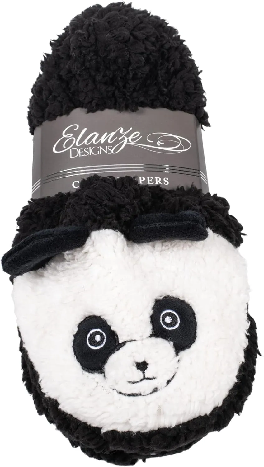 Elanze Designs Womens Animal Cozy Indoor Plush Lined Non Slip Fuzzy Soft Slipper