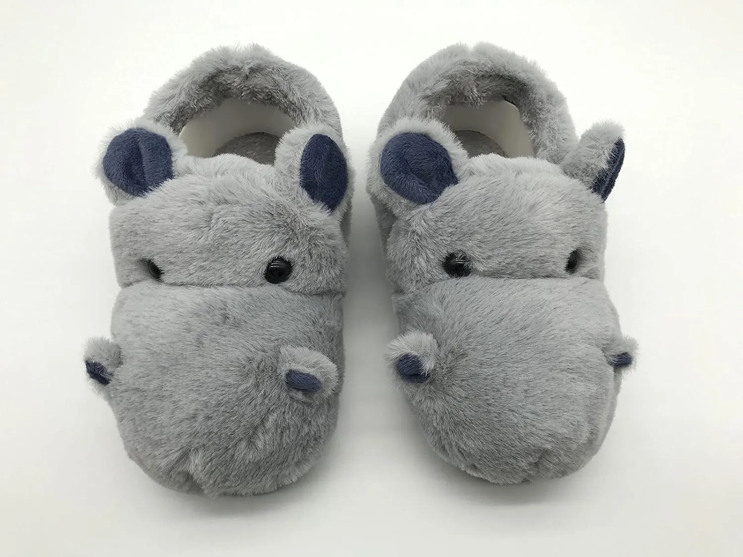 Furry Hippo Kids Slippers - Toddlers House Slippers For Kids Boys & Girls