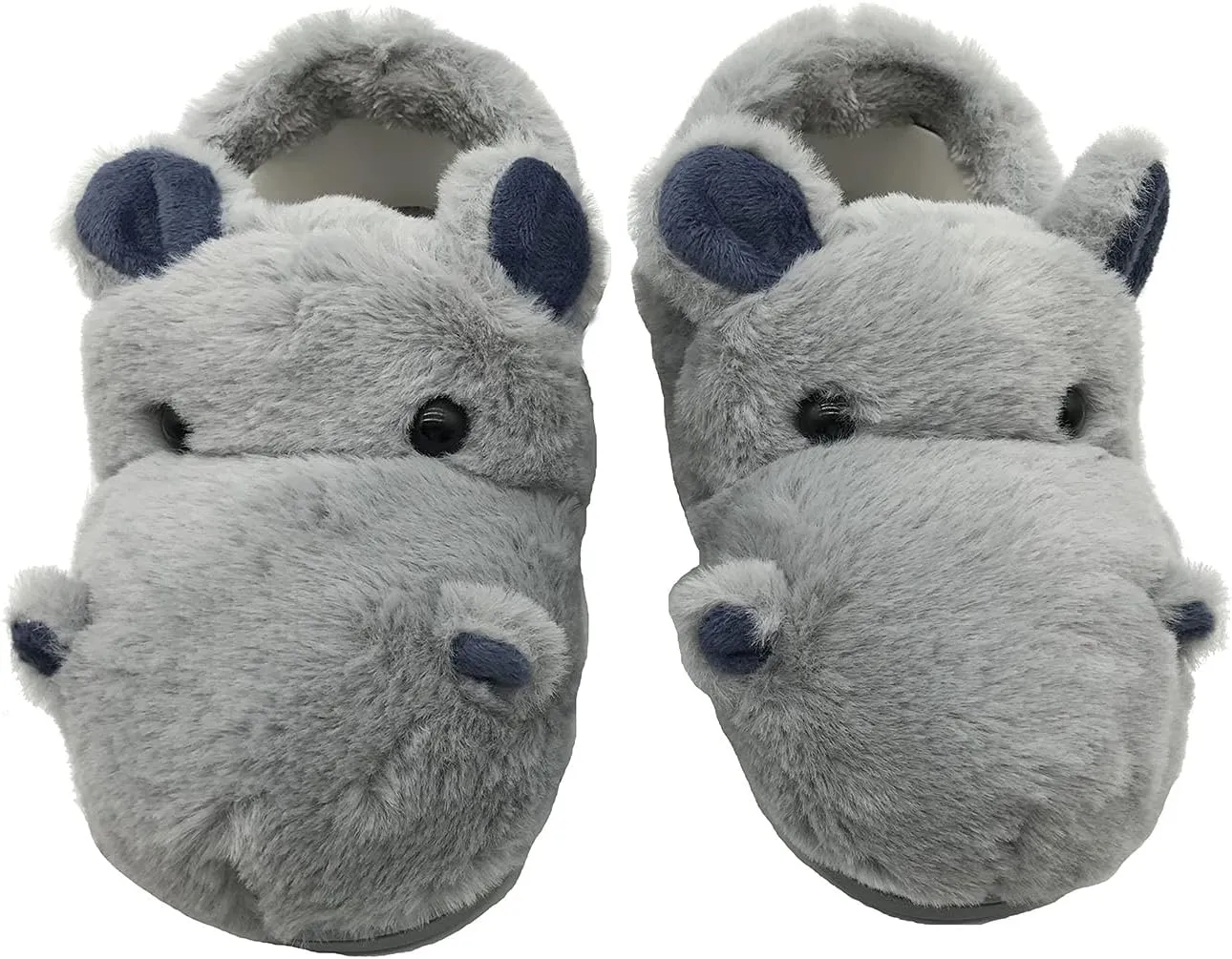 Furry Hippo Kids Slippers - Toddlers House Slippers For Kids Boys & Girls