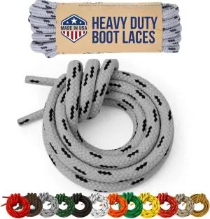 Honey Badger Boot Laces, USA Made Indestructible Shoelaces, Round Heavy Duty Bootlaces for Work & Hiking