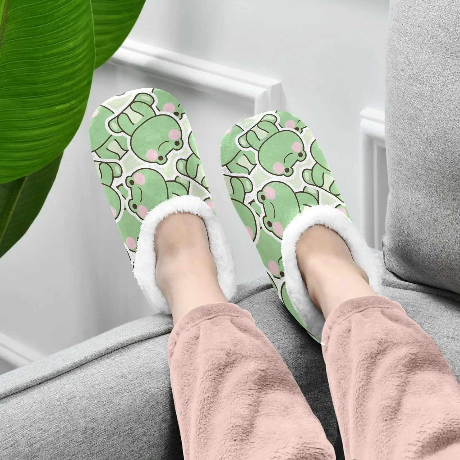 House Slippers Fuzzy Memory Foam Soft Slipper Socks for Woman Men