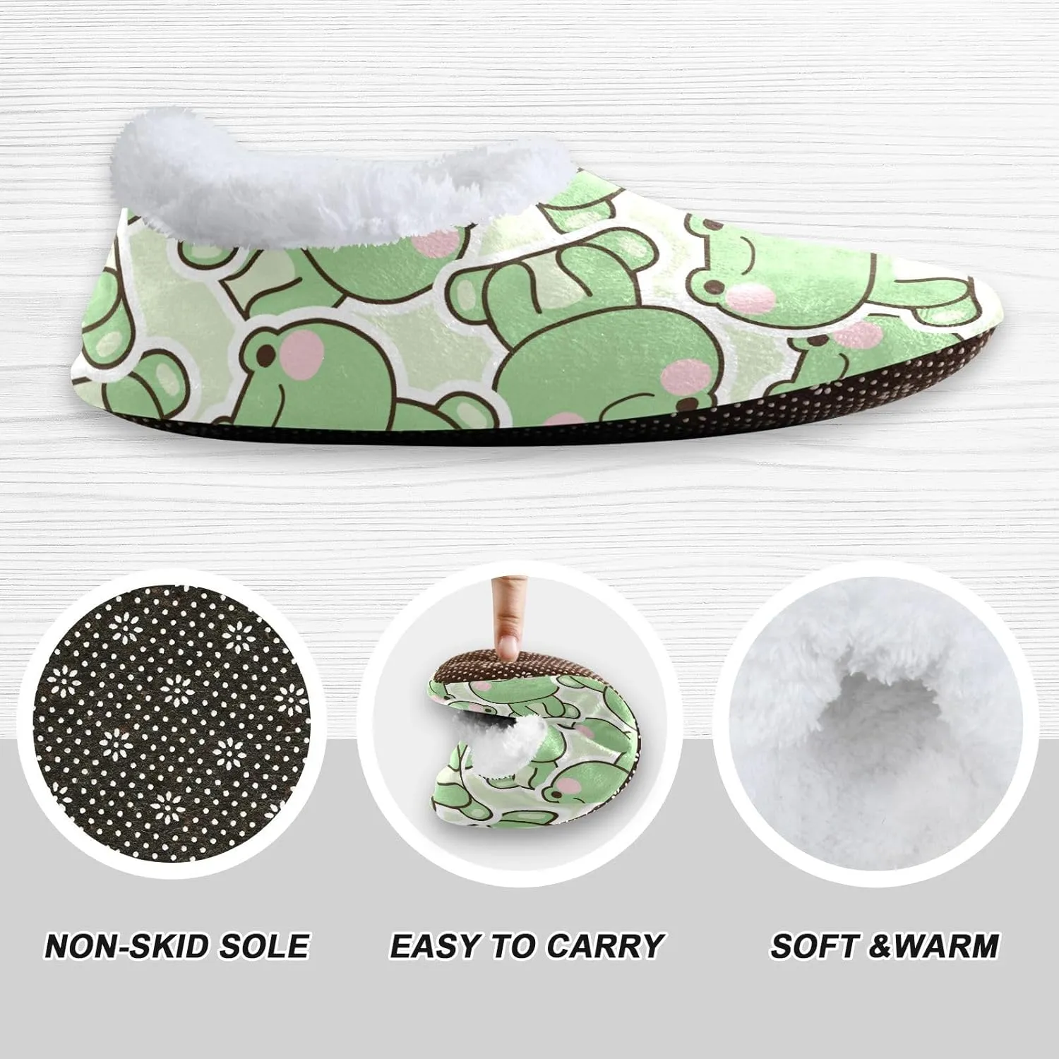 House Slippers Fuzzy Memory Foam Soft Slipper Socks for Woman Men