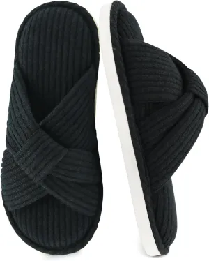 Jerzmy Cross Slippers for Women, Comfy Memory Foam House Bedroom Slippers Trendy Woman Gifts Home Shoes for Room Indoor Kitchen