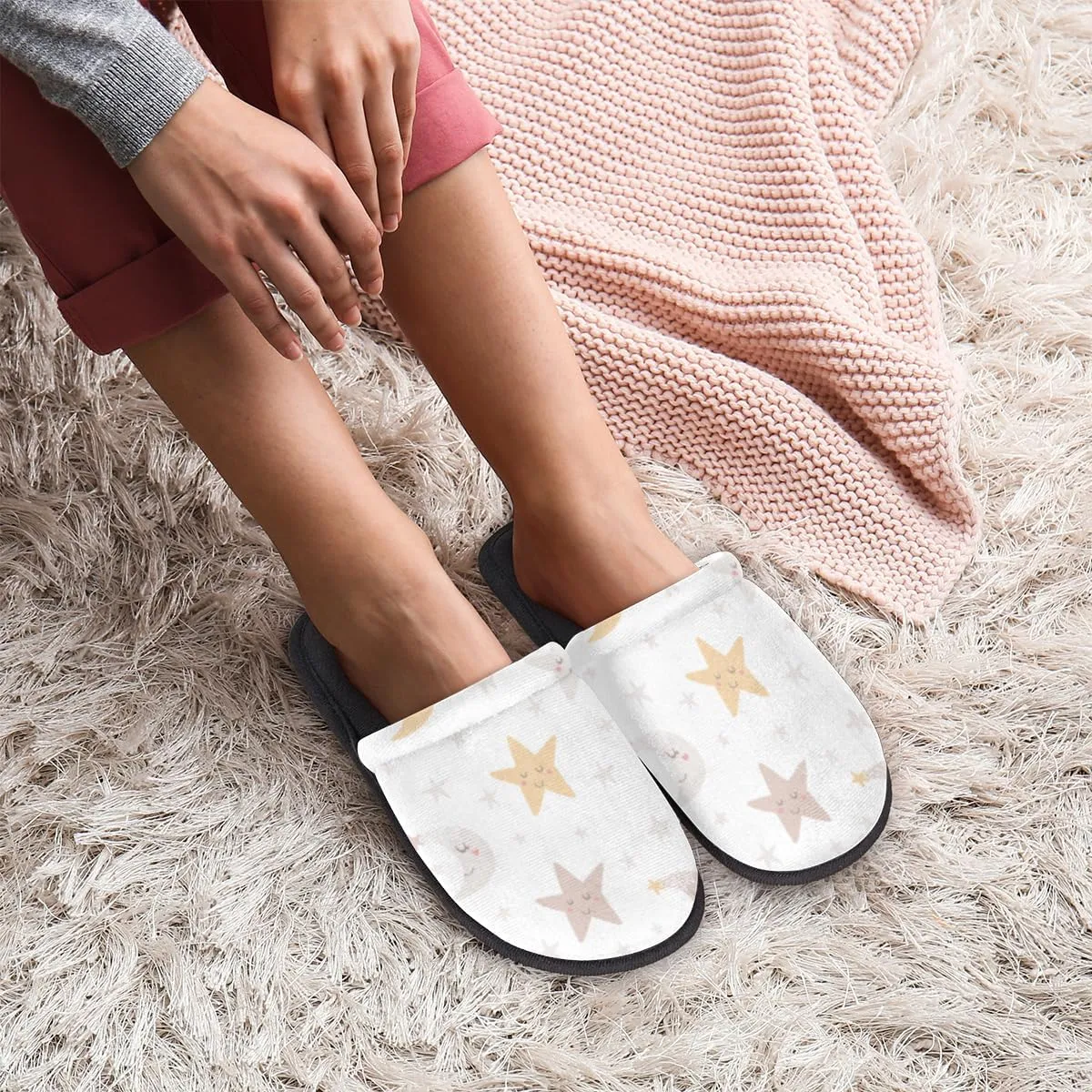 Kawaii Sushi Soft Women Slippers Cozy House Shoes Lightweight Fuzzy Slippers Memory Foam Slippers for Women Indoor and Outdoor