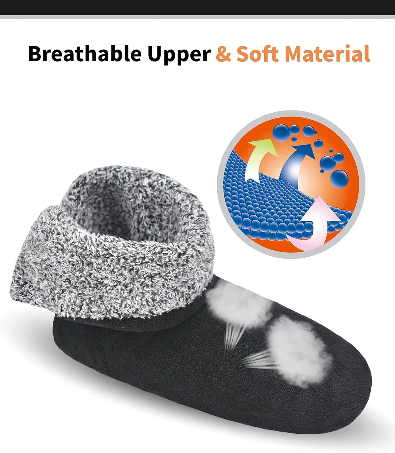 Keyela Slipper Socks Soft Cozy Thick House Indoor Boot Sock Shoes with Anti-Skid Bottom Soles for Men's