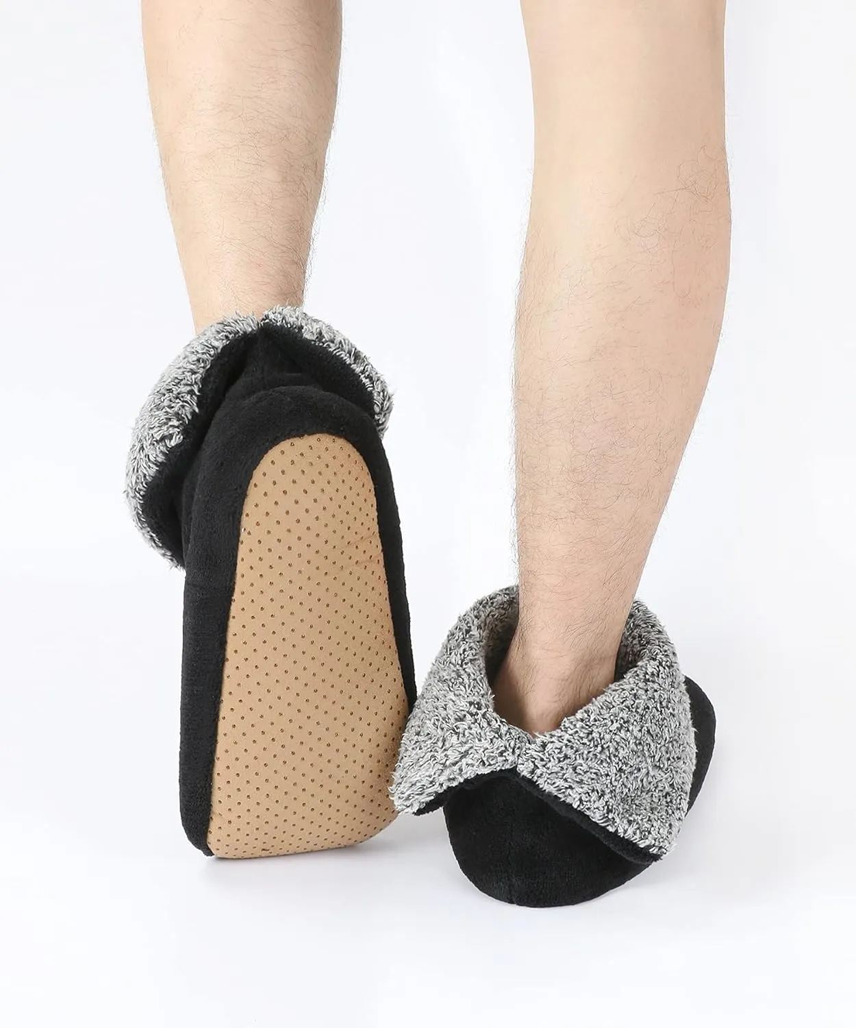 Keyela Slipper Socks Soft Cozy Thick House Indoor Boot Sock Shoes with Anti-Skid Bottom Soles for Men's