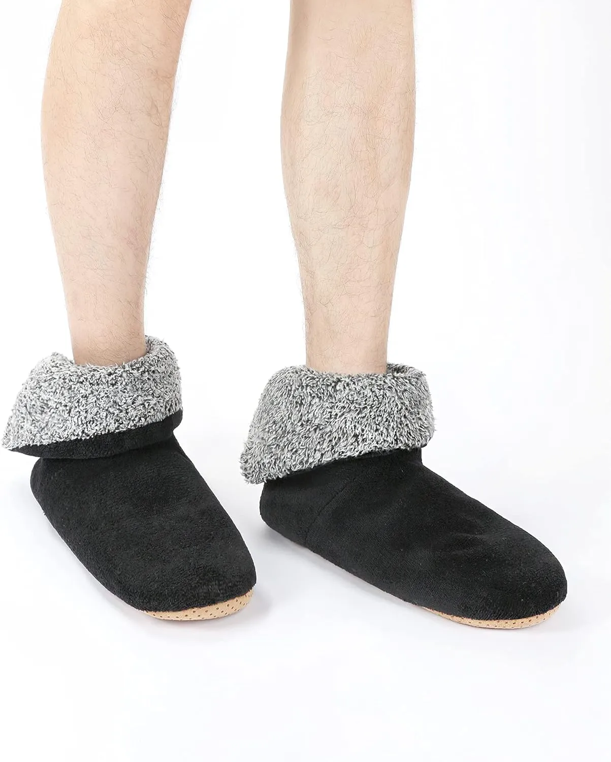 Keyela Slipper Socks Soft Cozy Thick House Indoor Boot Sock Shoes with Anti-Skid Bottom Soles for Men's