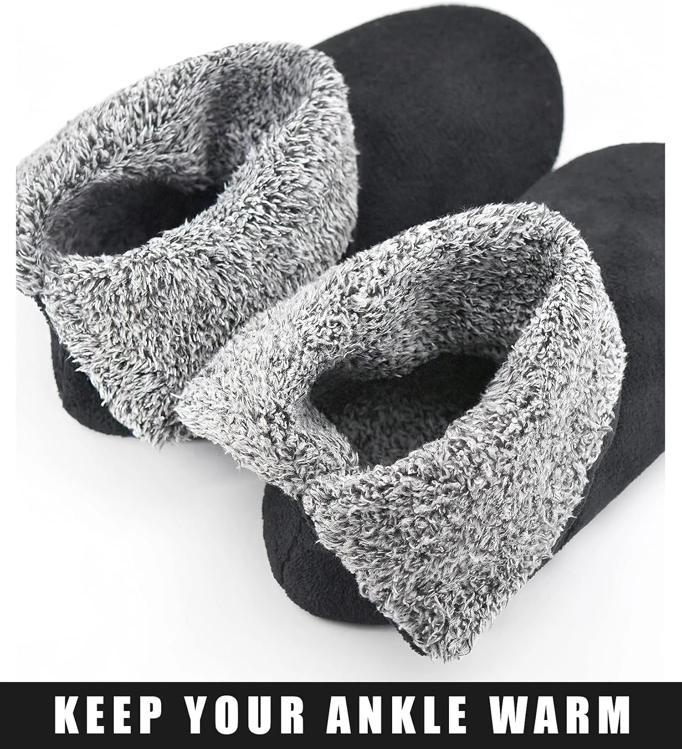 Keyela Slipper Socks Soft Cozy Thick House Indoor Boot Sock Shoes with Anti-Skid Bottom Soles for Men's