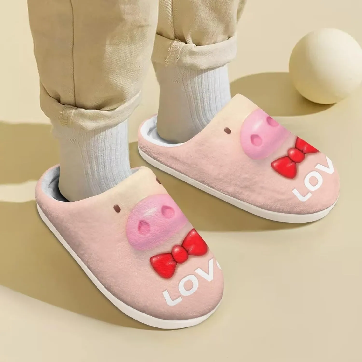 Kids Animal Cotton Slippers Slip-On Cozy Plush Slippers Cozy Anti-Skid Breathable Outdoor Home Slipper for Kids