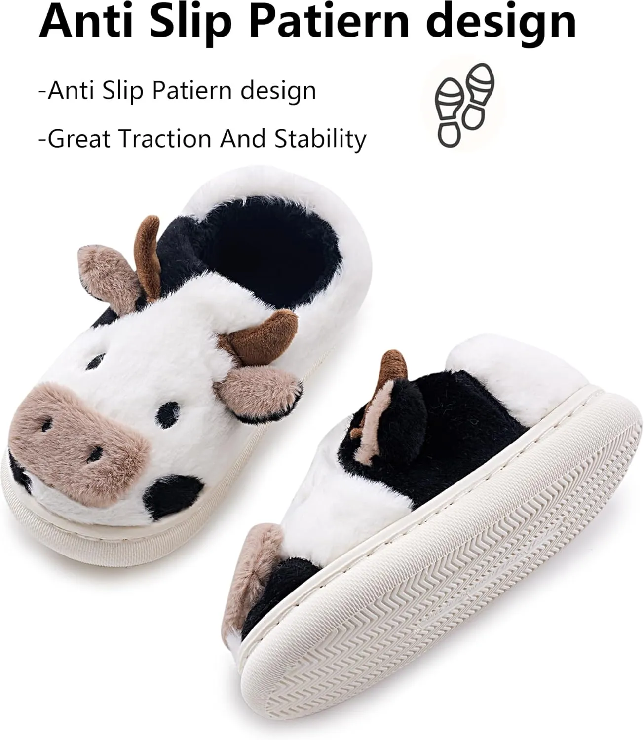 Kids Toddler Slippers - Fuzzy, Lightweight EVA Sole Outdoor Shoes