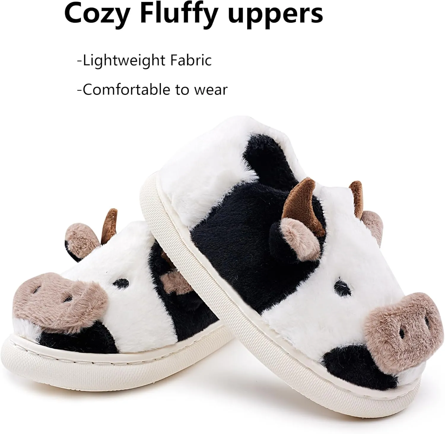 Kids Toddler Slippers - Fuzzy, Lightweight EVA Sole Outdoor Shoes