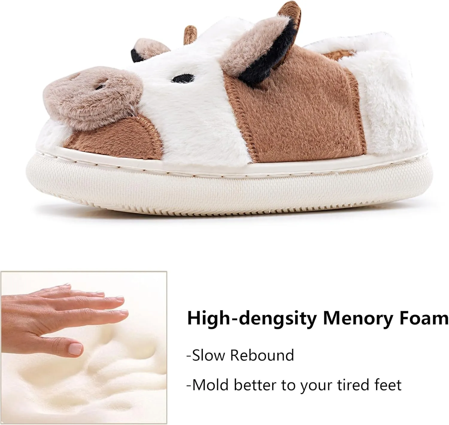 Kids Toddler Slippers - Fuzzy, Lightweight EVA Sole Outdoor Shoes