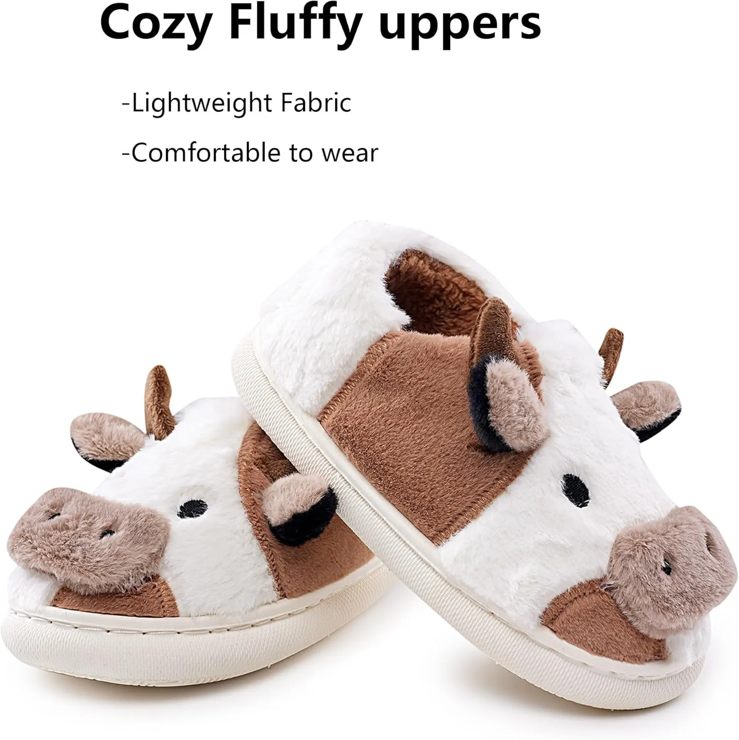 Kids Toddler Slippers - Fuzzy, Lightweight EVA Sole Outdoor Shoes