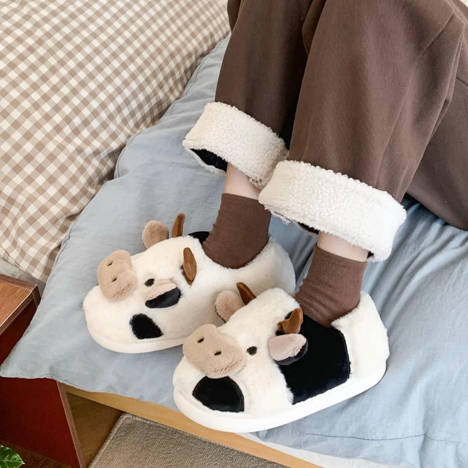 Kids Toddler Slippers - Fuzzy, Lightweight EVA Sole Outdoor Shoes
