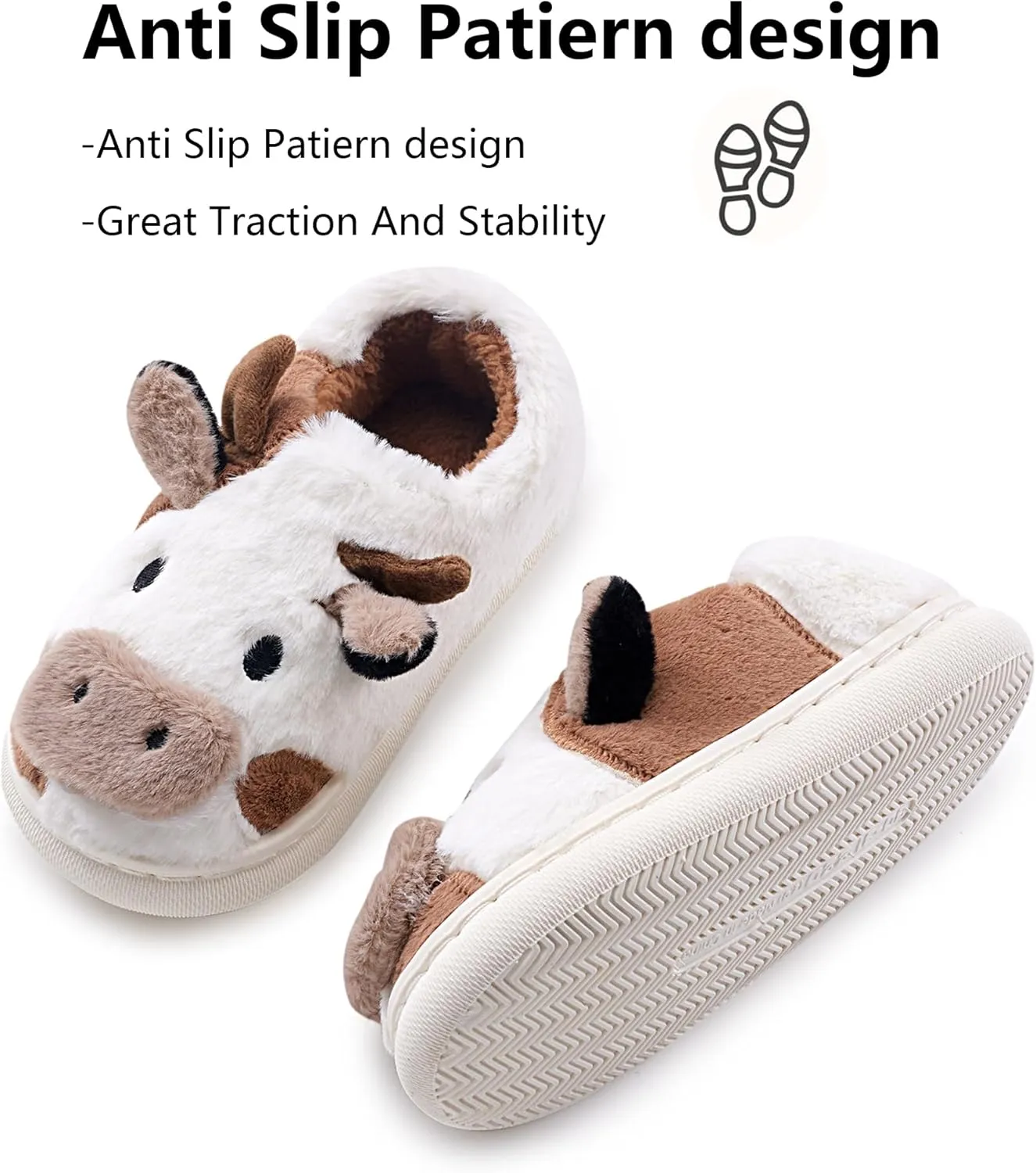 Kids Toddler Slippers - Fuzzy, Lightweight EVA Sole Outdoor Shoes