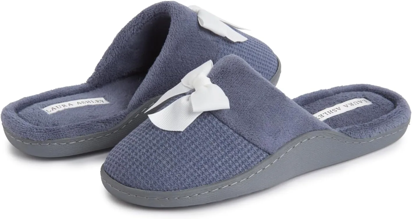 Laura Ashley Ladies Spa Rugged Slippers With Memory Foam Insole