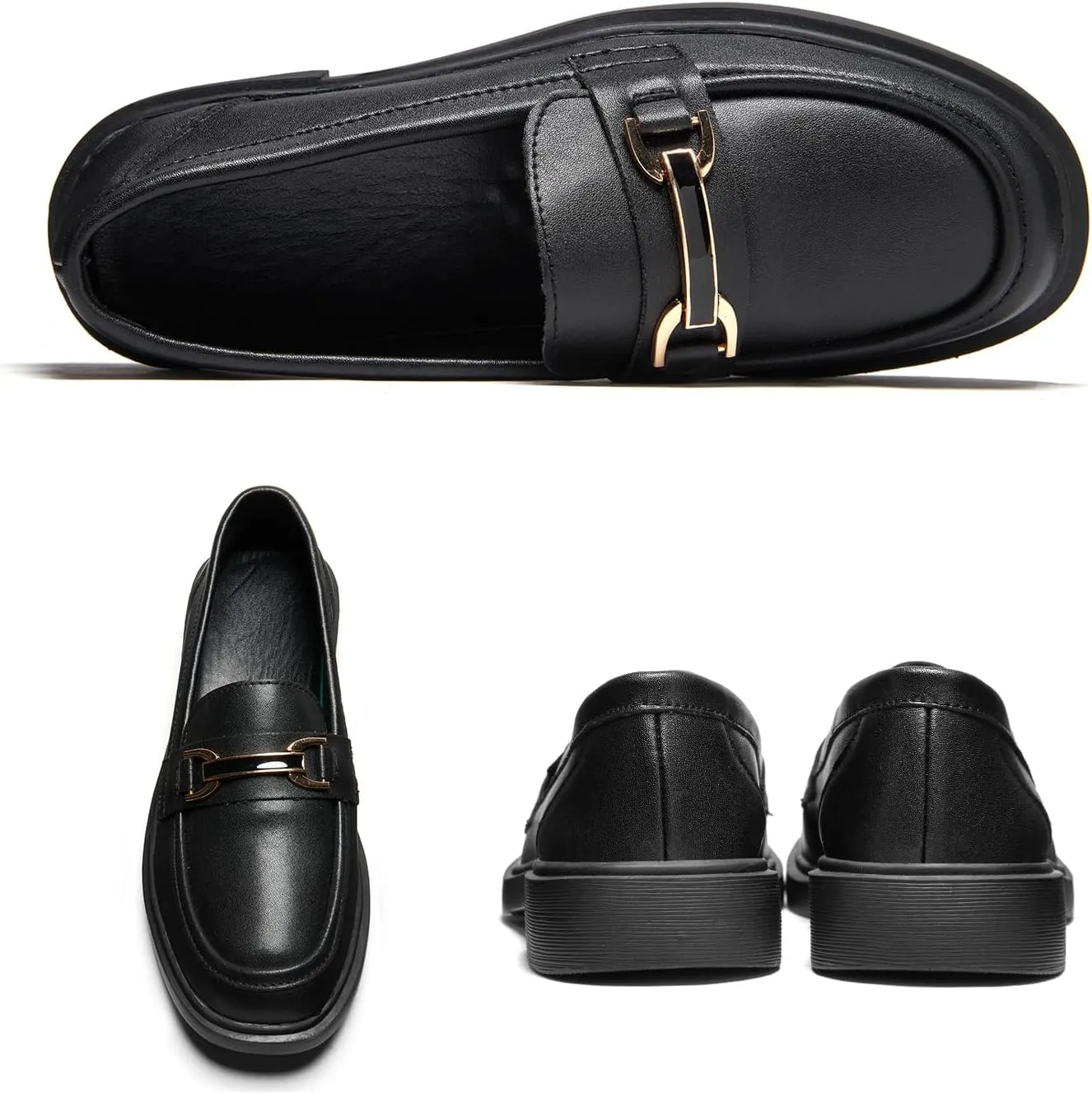 Loafers for Women Dressy Shoes Leather Penny Comfort for Work Platform Chunky