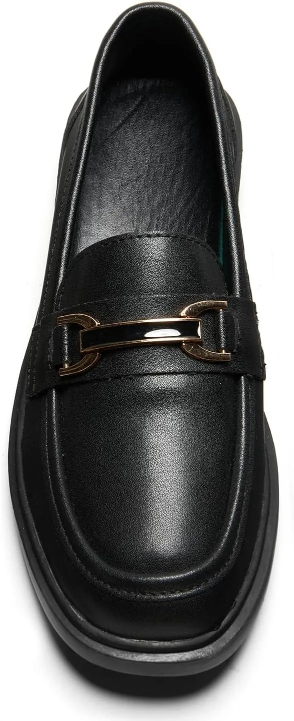 Loafers for Women Dressy Shoes Leather Penny Comfort for Work Platform Chunky