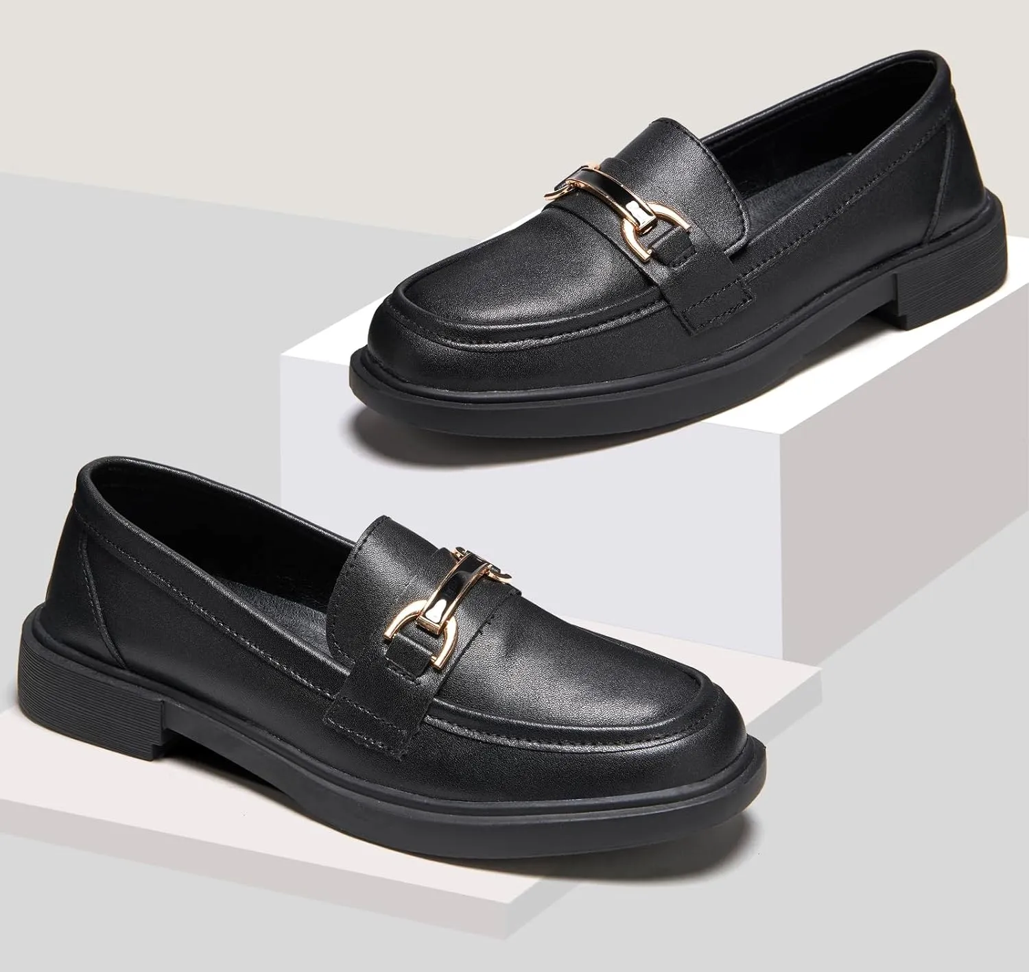 Loafers for Women Dressy Shoes Leather Penny Comfort for Work Platform Chunky