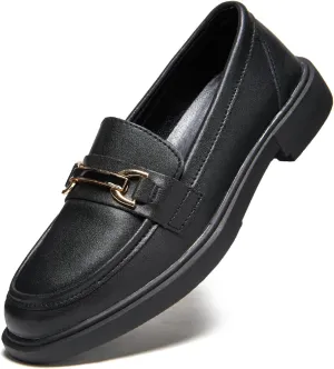 Loafers for Women Dressy Shoes Leather Penny Comfort for Work Platform Chunky