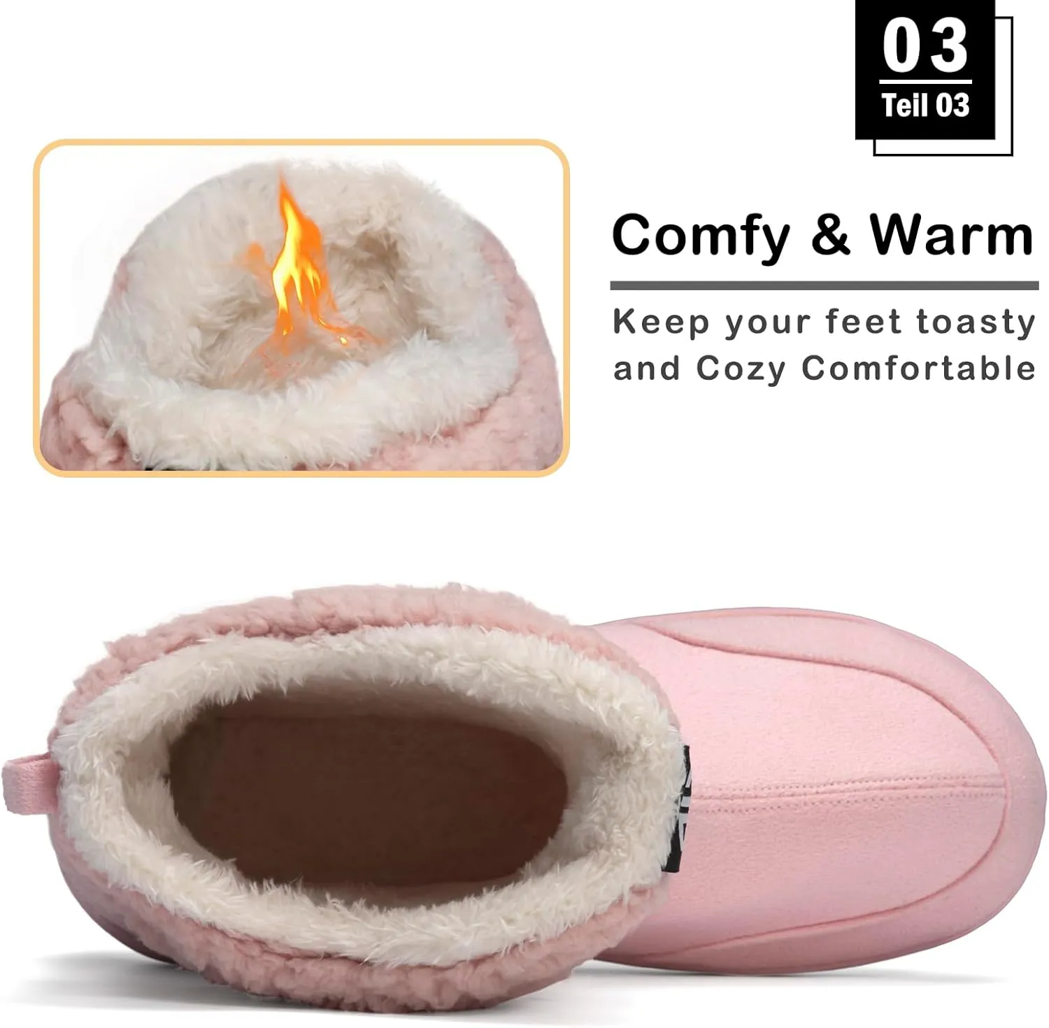 Men Women Slipper Boots Winter Indoor Outdoor Bootie Slippers Plush Fleece Memory Foam House Shoes