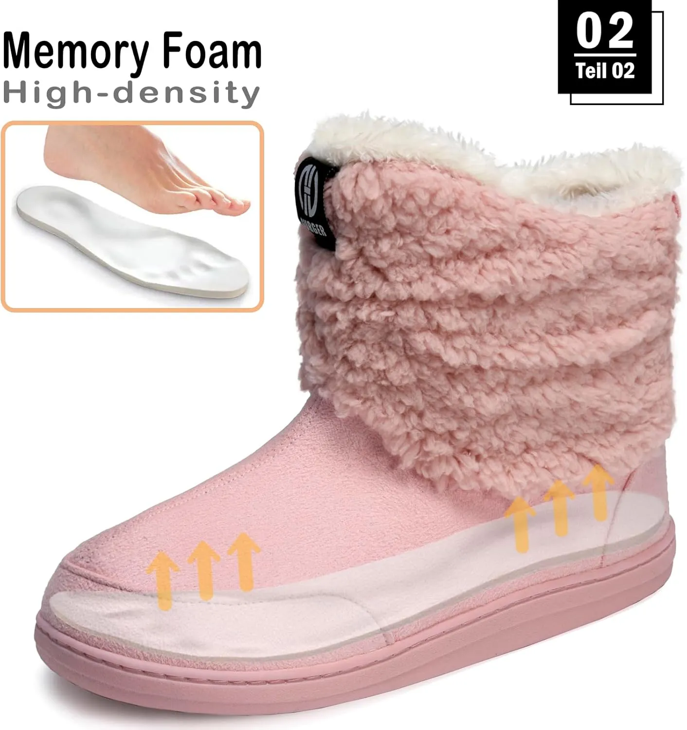 Men Women Slipper Boots Winter Indoor Outdoor Bootie Slippers Plush Fleece Memory Foam House Shoes
