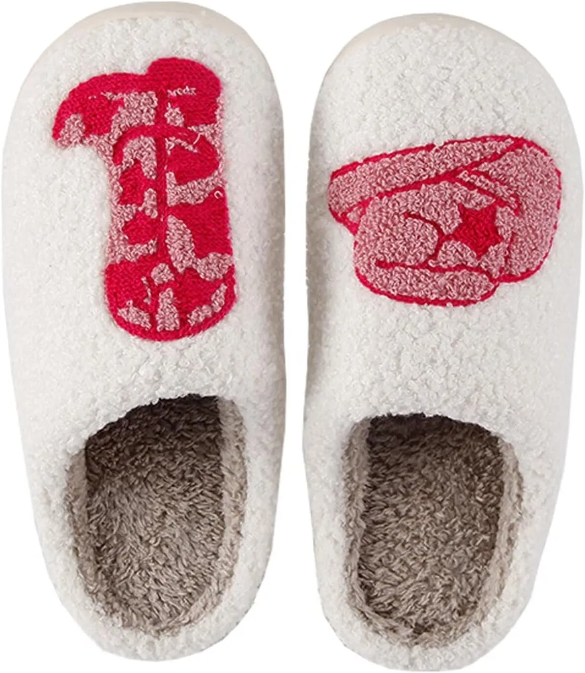 Modern Embroidered Slipper Fuzzy Cozy Memory Foam Women's Men's Couple Home Indoor House Slippers Shoes