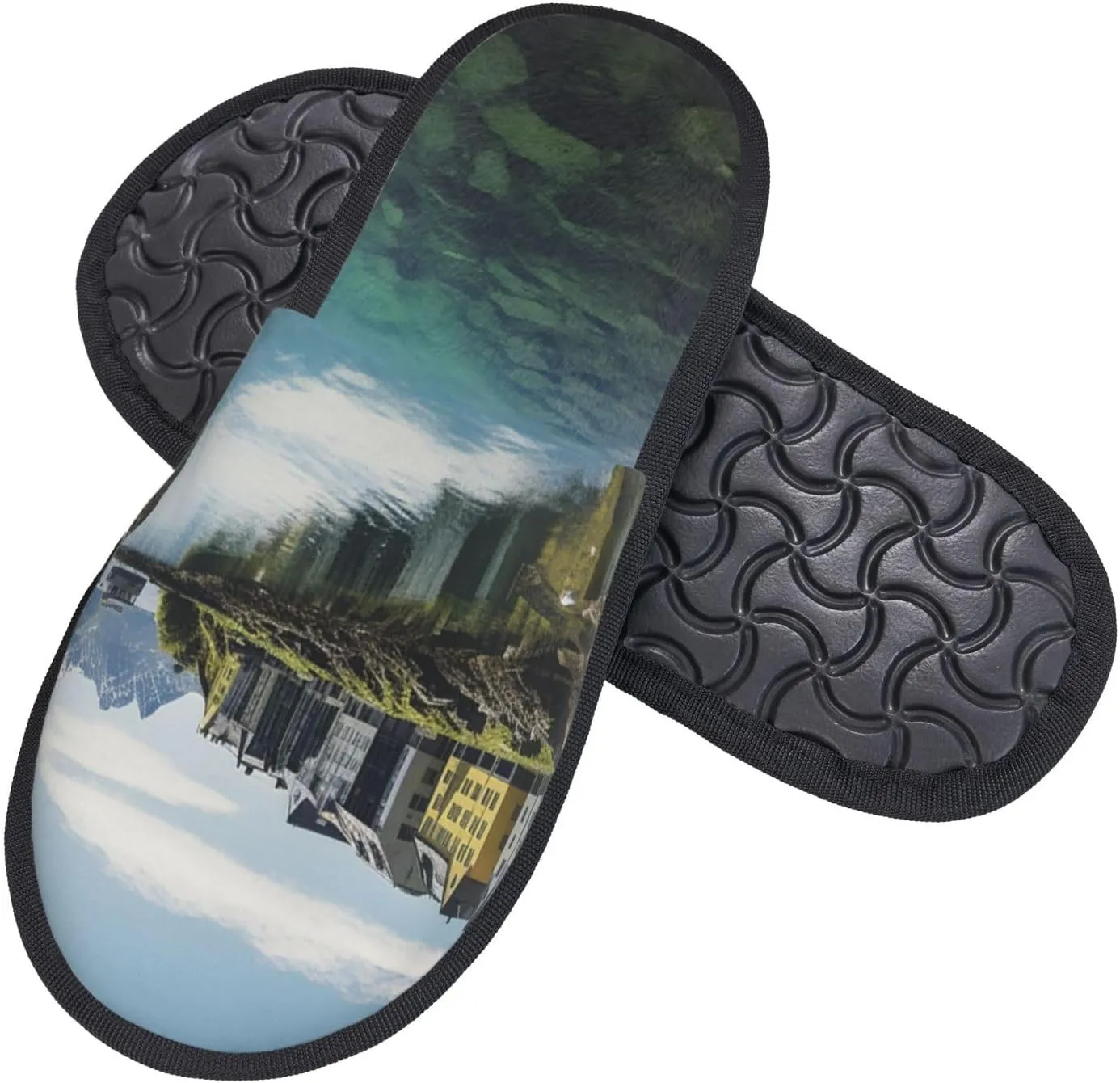 Norway Landscape Nature Sea Water Furry House Slippers for Women Men Soft Fuzzy Slippers Indoor Casual Plush House Shoes