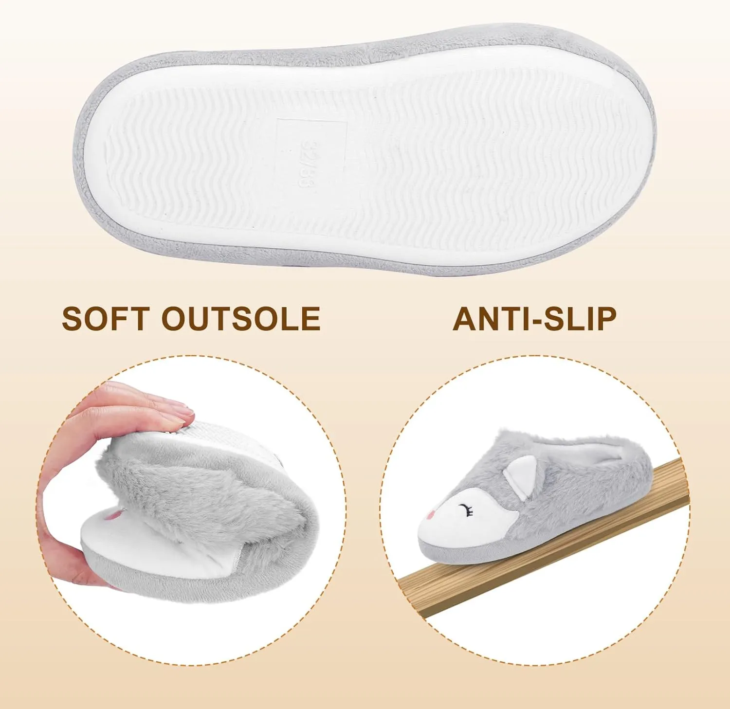Orthoshoes Girls Fluffy Slippers,Faux Fur Fuzzy Slip-on House Slippers Clog Memory Foam House Shoes with Ribbon Bow for Girls Bedroom Indoor